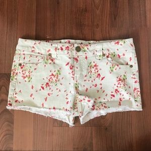 Pink floral shorts